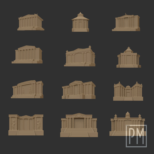 12 Templos del Santurario – Pack STL para Dioramas