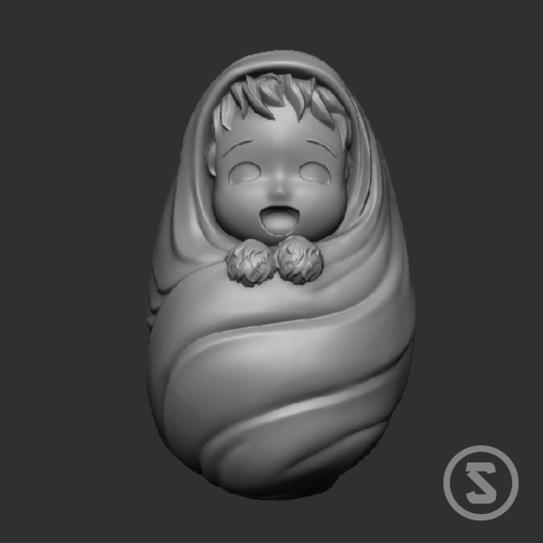 Athenea Baby con cuna – Escala Myth Cloth (STL) - Imagen 3