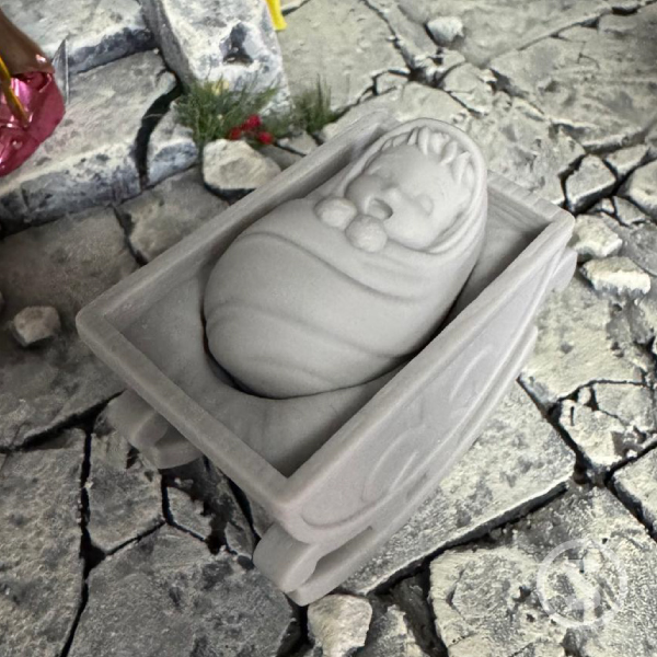 Athenea Baby con cuna – Escala Myth Cloth (STL) - Imagen 6